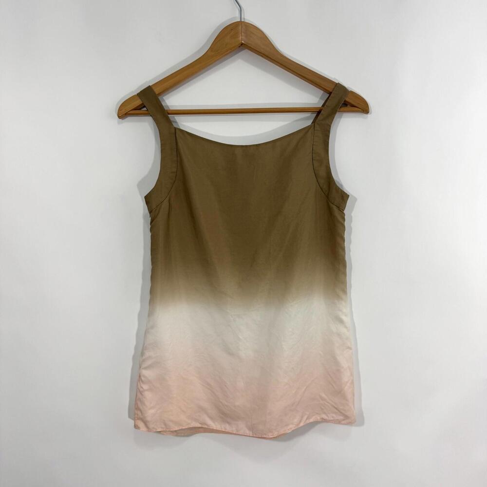 J. Crew Factory Women’s Size 2 Brown Ombre 100% Silk Pleated Sleeveless Blouse - Picture 5 of 6